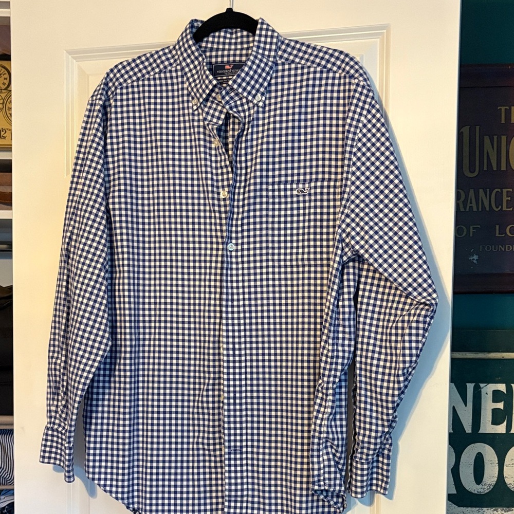Men's Vineyard Vines Blue Gingham Check Shirt